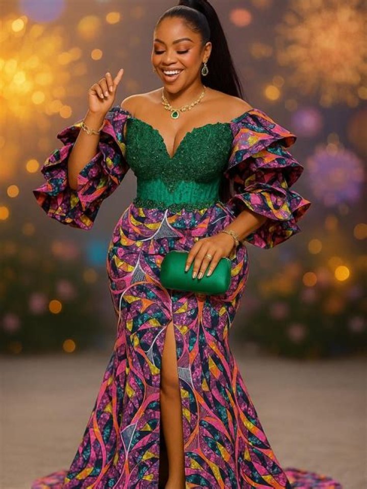 Ankara beaded evening gown Ankara beaded evening gown