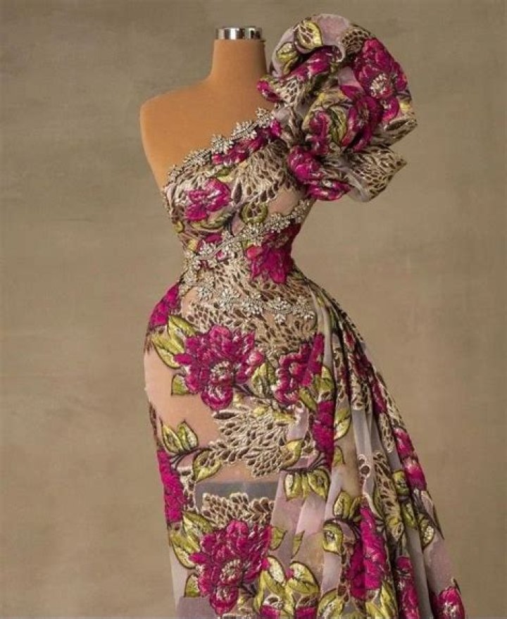 Ankara one-shoulder evening gown Ankara one-shoulder evening gown