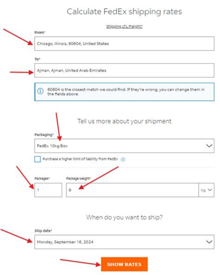 Estimating Shipping Costs with FedEx