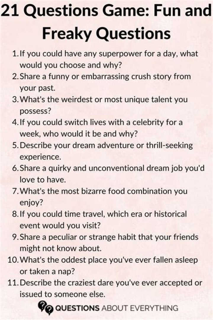 Freaky 21 questions game Freaky 21 questions game
