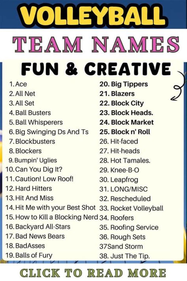 Fun volleyball team names