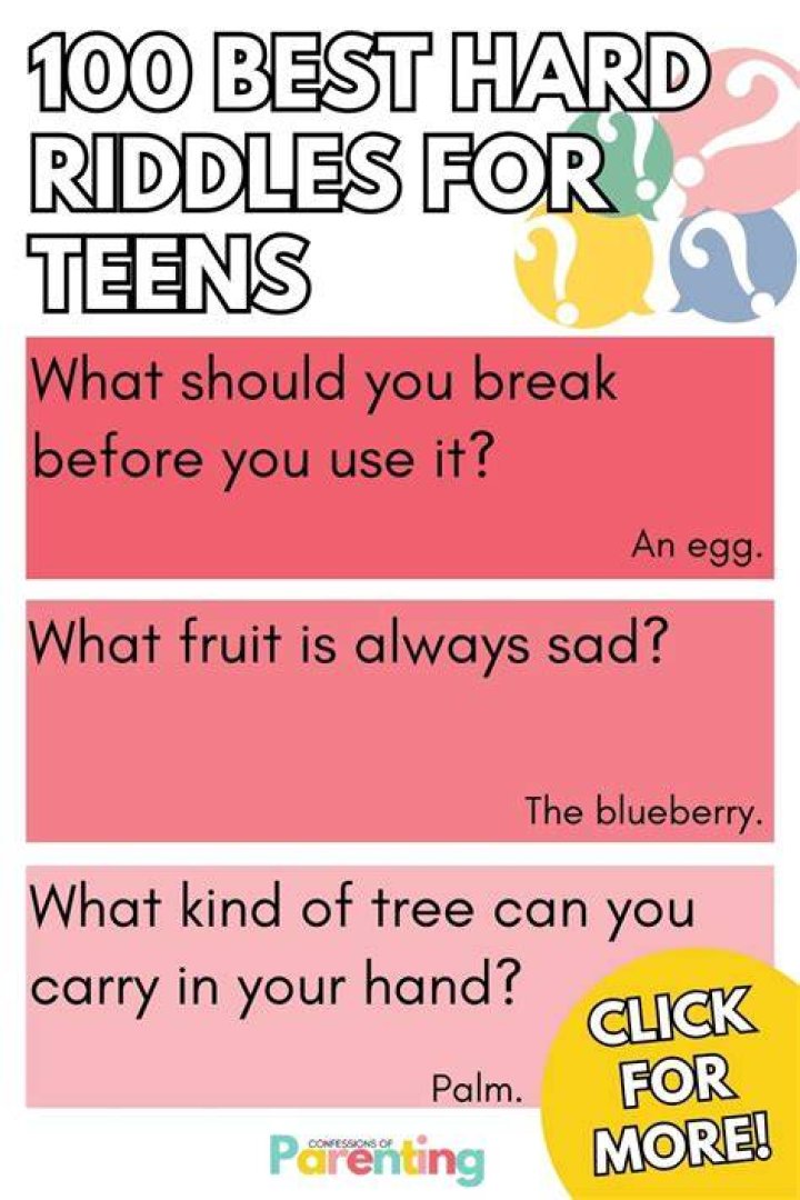 Hard riddles for teens