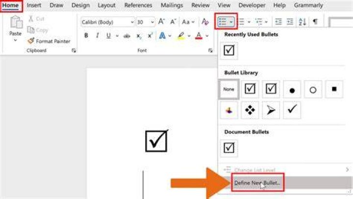 Insert checkbox in Word