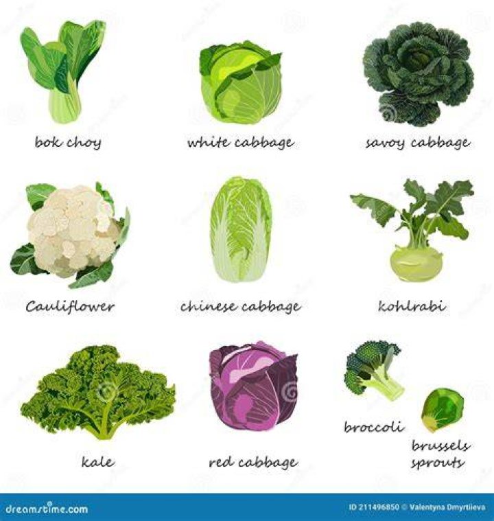 lettuce, cabbage, kale, and bok choy