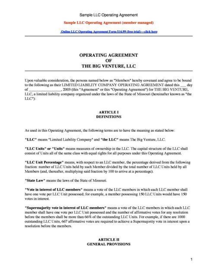 LLC Operating Agreement LLC Operating Agreement