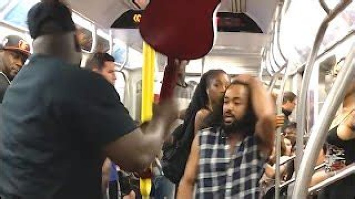 Man Breaks Performers Guitar On The Subway - x factor destroy guitar