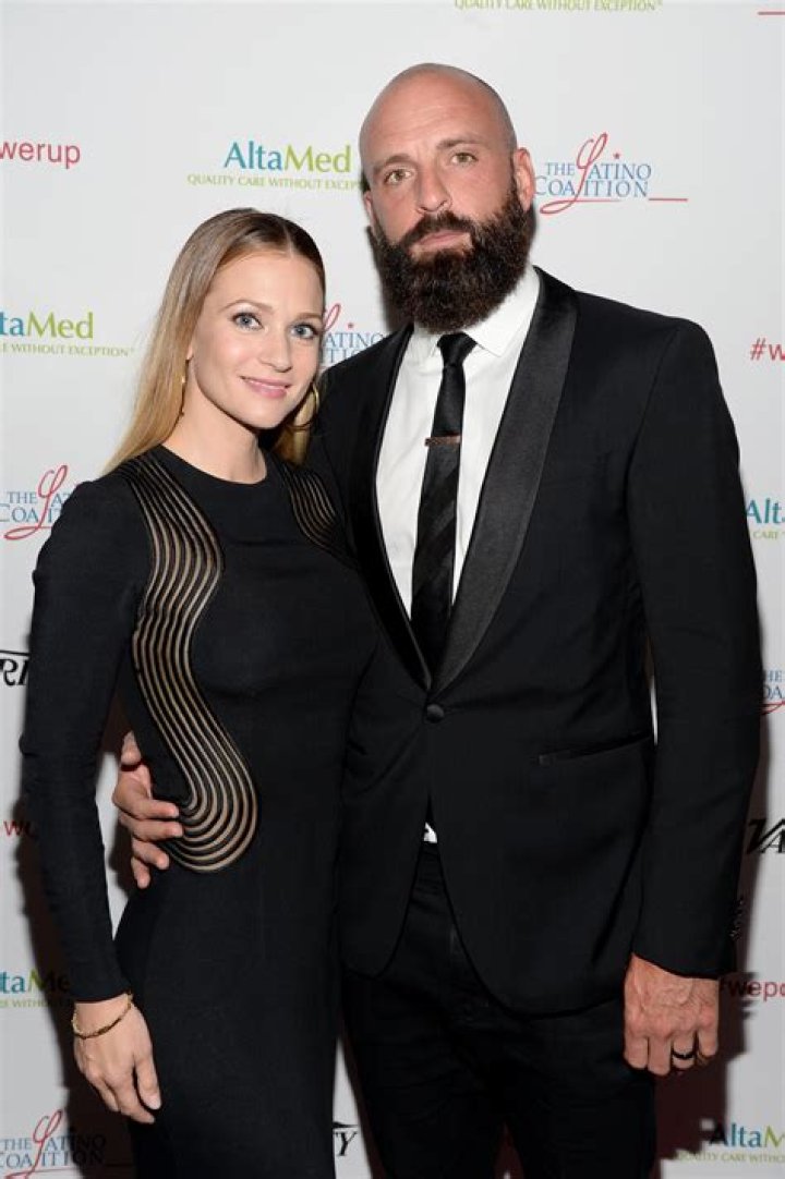 Nathan Andersen with his wife A.J Cook