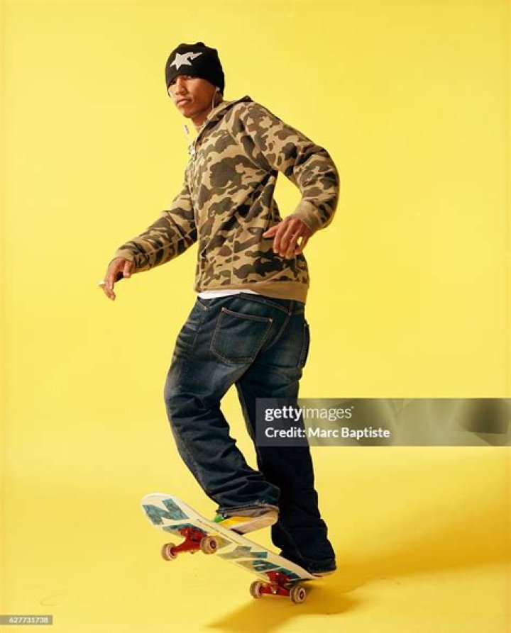 Pharrell Williams skating with his son, Rocket