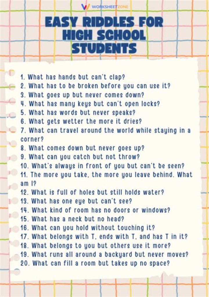 Riddles for high school students
