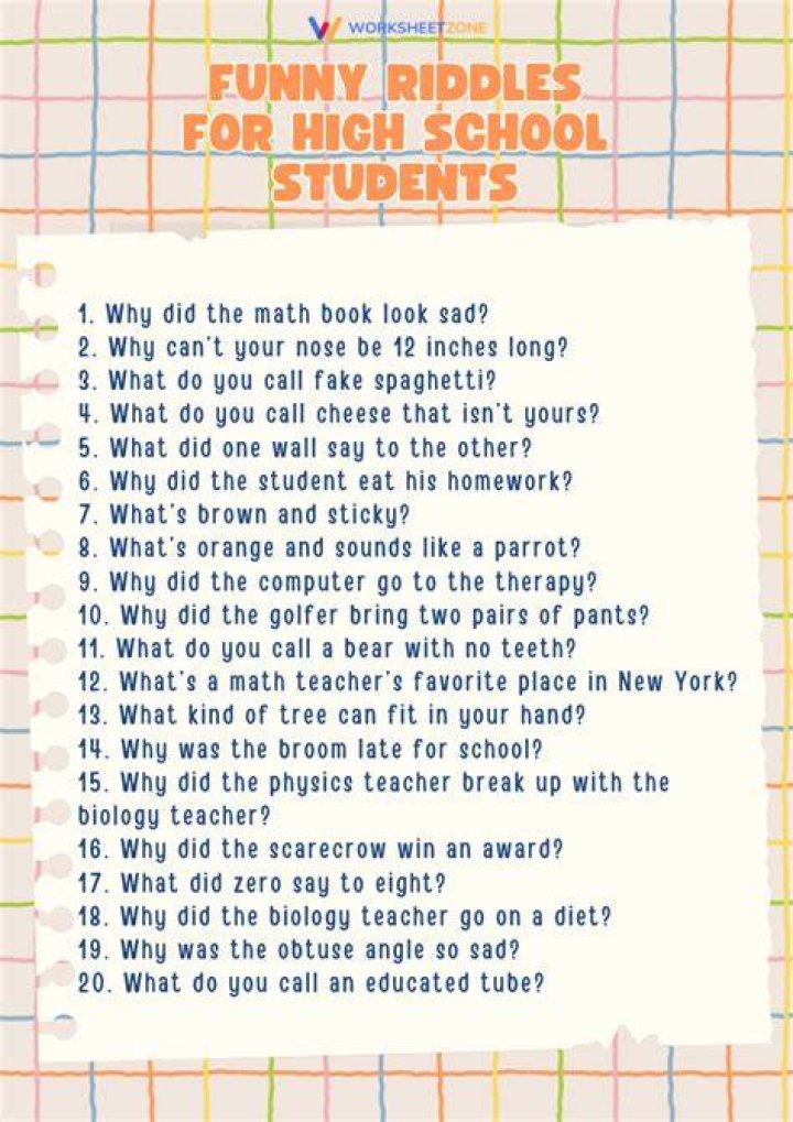 Riddles for high schoolers