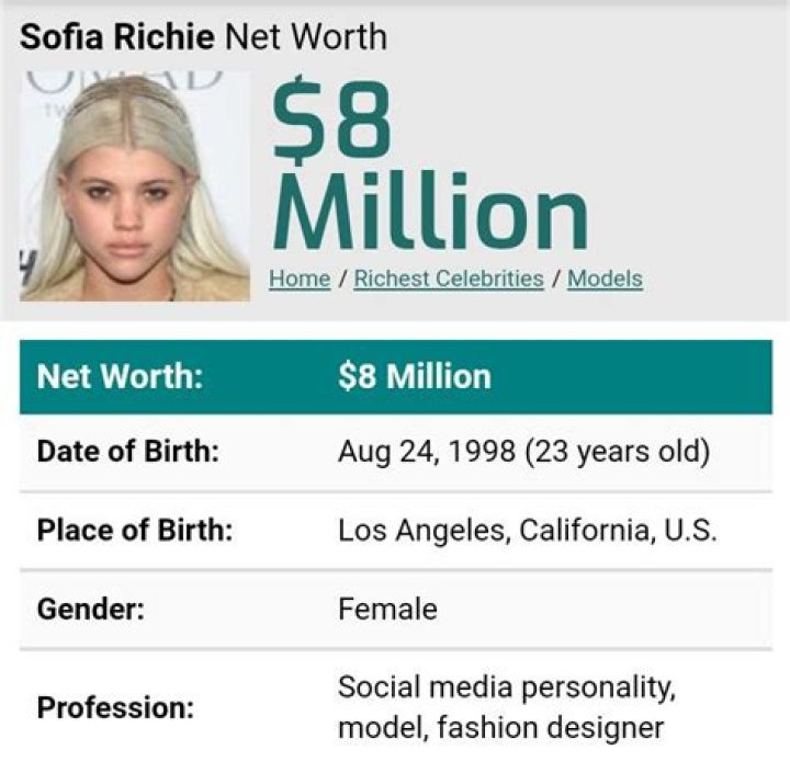 sofia richie net worth