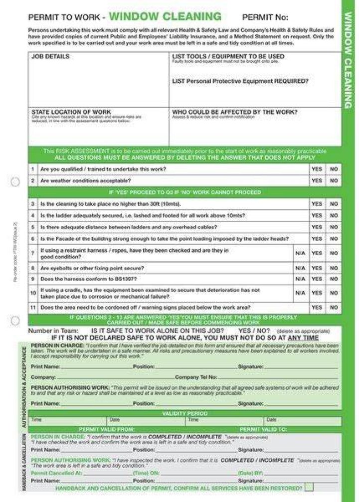 special permits for cleaning business