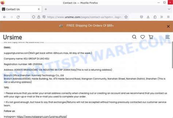 Ursime scam alerts