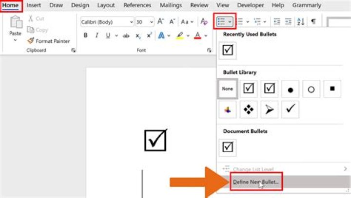 Word insert checkbox